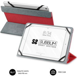 SUBBLIM Funda Tablet Freecam Case 10,1" Roja - Protección y Estilo