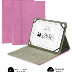 SUBBLIM Funda Tablet Clever Stand 10,1" Rosa - Protección y Funcionalidad