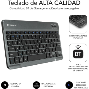 SUBBLIM SUBKT3-BTS070 funda libro negra para tablet 11 pulgadas