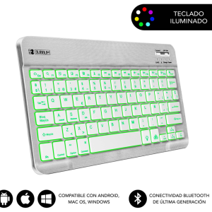 SUBBLIM Teclado Bluetooth Retroiluminado Smart Backlit en Plata
