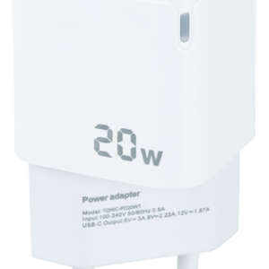 TooQ Cargador de Pared USB-C PD 20W Blanco - Carga Rápida y Segura
