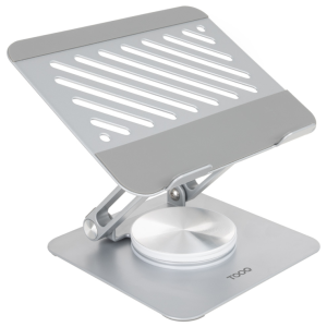 TooQ Soporte de Sobremesa Ajustable y Rotación 360° para Dispositivos hasta 13” - Plata