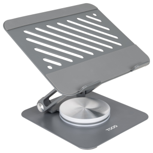 TooQ Soporte Elevador Ajustable con Rotación 360° para Dispositivos hasta 13” - Gris Oscuro