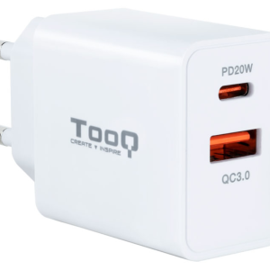 TooQ TQWC-2SC04WT Cargador Universal Blanco con Carga Rápida para Dispositivos Móviles