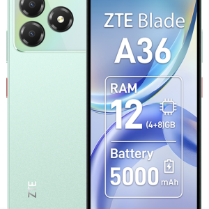 ZTE Blade A36 Verde 6.75" Dual SIM 4G Android 15, 4GB RAM, 64GB, 5000mAh