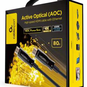 Cable HDMI Gembird CCBP-HDMI-AOC-80M-02 Tipo A 80m Negro Alta Velocidad