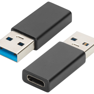 Ewent EW9650 Adaptador USB Type-A a USB Type-C Negro - Cambiador de Género