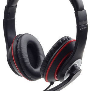 Gembird MHS-03-BKRD Auriculares Alámbricos Gaming Diadema Negro y Rojo