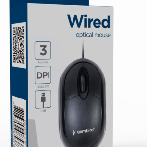 Gembird MUS-U-01 Ratón Ambidextro USB Tipo A Óptico 1000 DPI Preciso y Cómodo