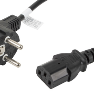 Lanberg cable de transmisión negro 1,8 m con acoplador C13 CEE7/7