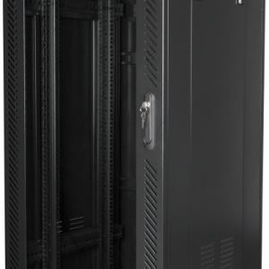 Lanberg rack independiente 19" 27U 600x600 con puerta de cristal y LCD negro