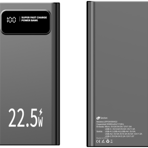 Leotec LEPOW30W22K batería externa 30000 mAh Polímero de litio Negra