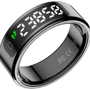 Leotec LESR01K08 Anillo Inteligente LED IPX8 Negro - Rastreador de Actividad