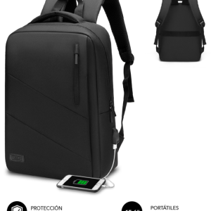 SUBBLIM City Backpack Mochila para portátil 15.6" en Poliéster Oxford Negra